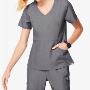 FIGS Aburi Scrub Top Gray Size Large